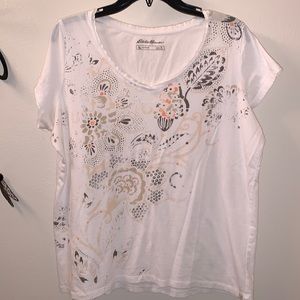 Eddie Bauer Floral v neck t shirt